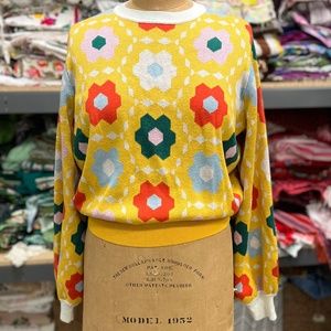 Quilted Balloon Sleeve Sweater from Ban.do, Size XL